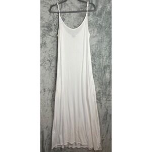 Bleusalt Maxi Dress Womens 1 / Small Ivory/White Spaghetti Strap Pockets Beachy